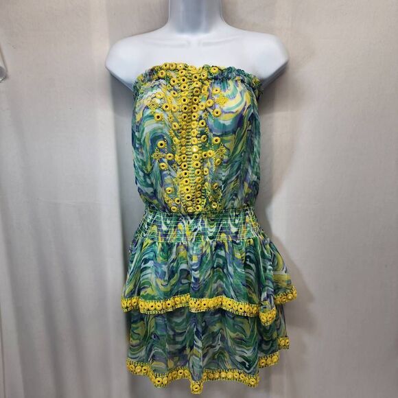 Ramy Brook Mick Dress Women’s Size M Strapless Tiered Floral Print NWT - Picture 5 of 11